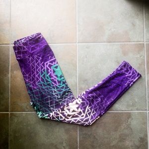 Purple Geometric LuLaRoe Leggings OS NWOT